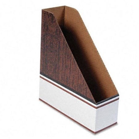 BANKERS BOX Bankers Box 07224 Corrugated Cardboard Magazine File- 4 x 11 x 12 3/4- Wood Grain- 12/Carton 7224